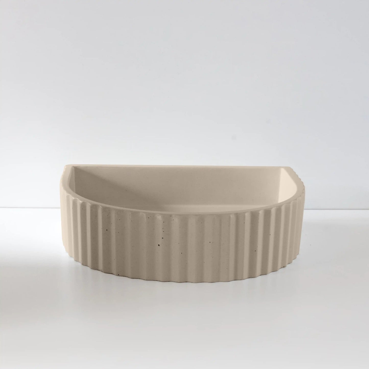 Concrete Half Moon Ribbed Basin