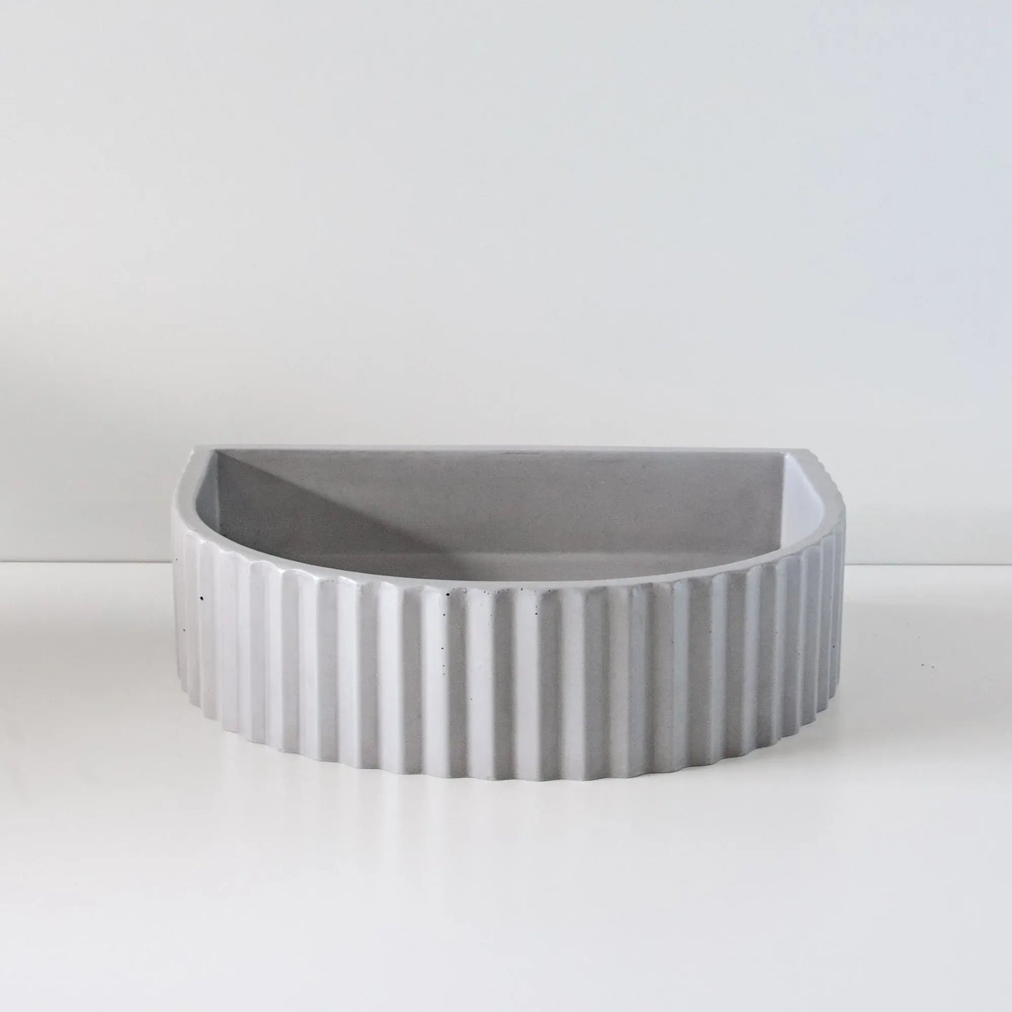 Concrete Half Moon Ribbed Basin