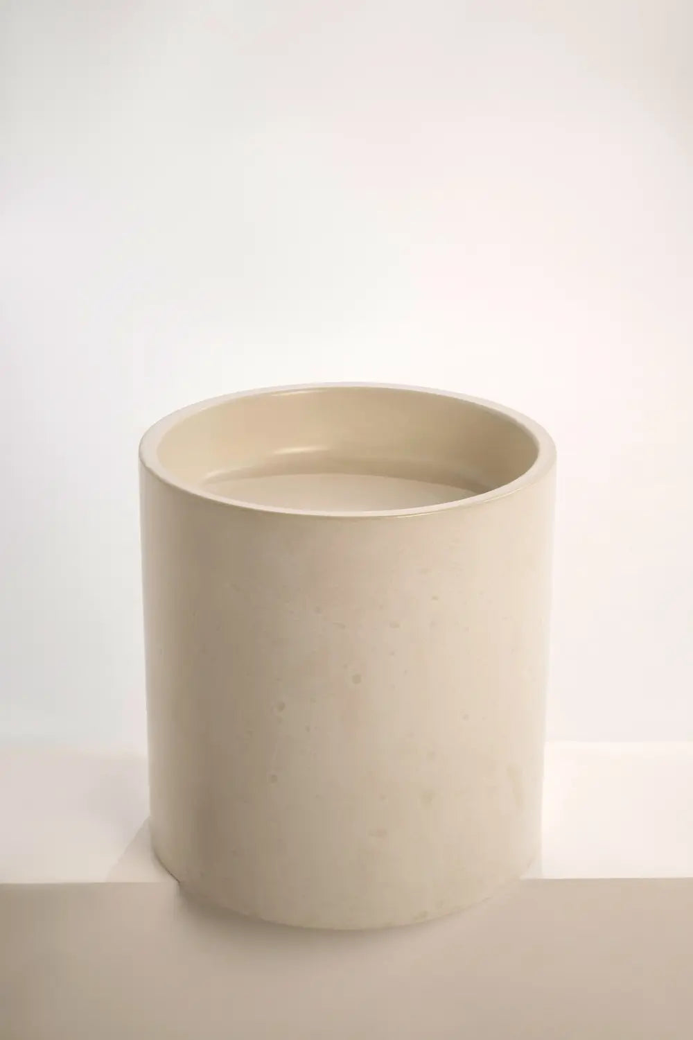 concrete polished half height round pedestal basin