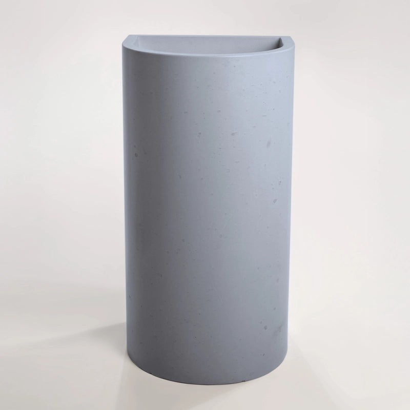 Concrete polished full height pedestal half moon bondi basin