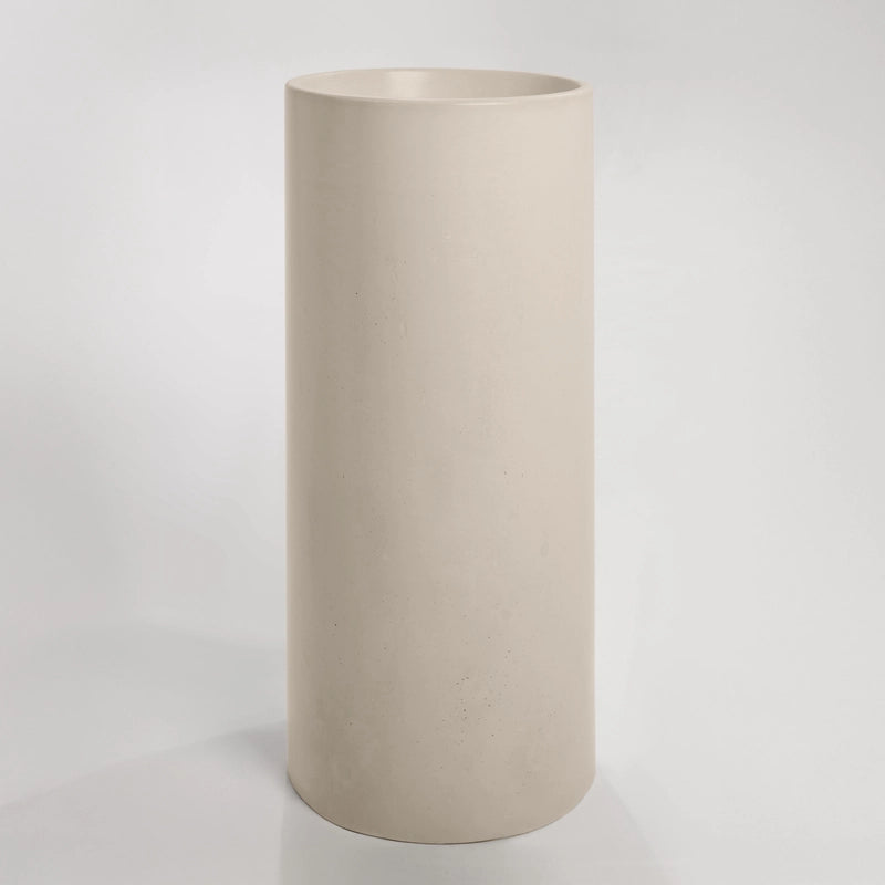 Concrete polished full height pedestal round barren basin