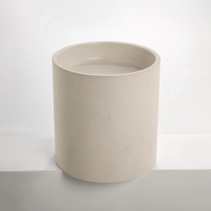 Concrete polished full height round barren basin