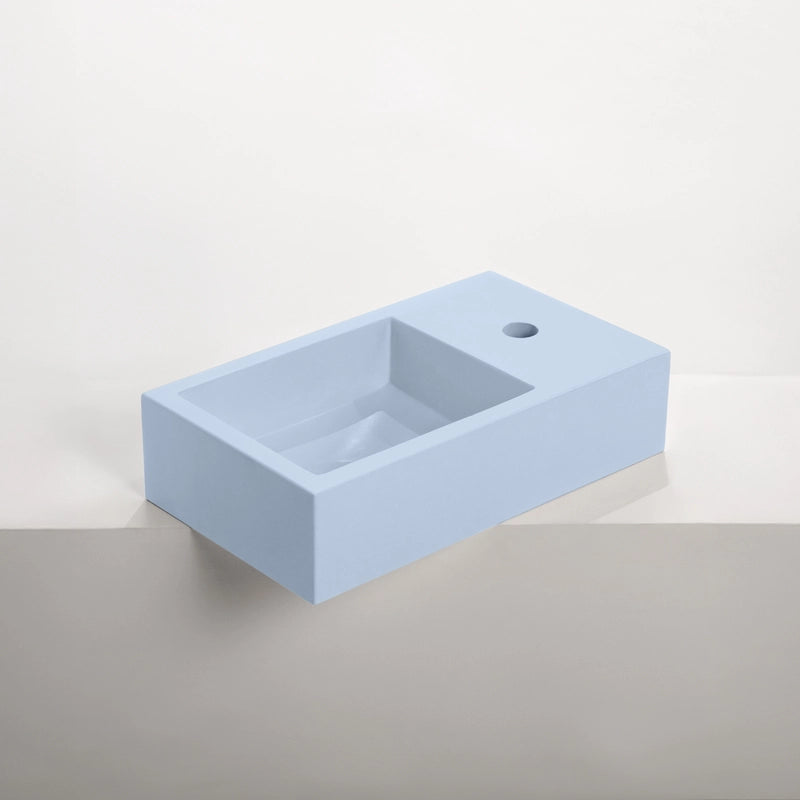 Concrete polished rectangular powder basin bondi