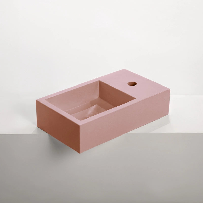 Concrete polished rectangular powder basin hart