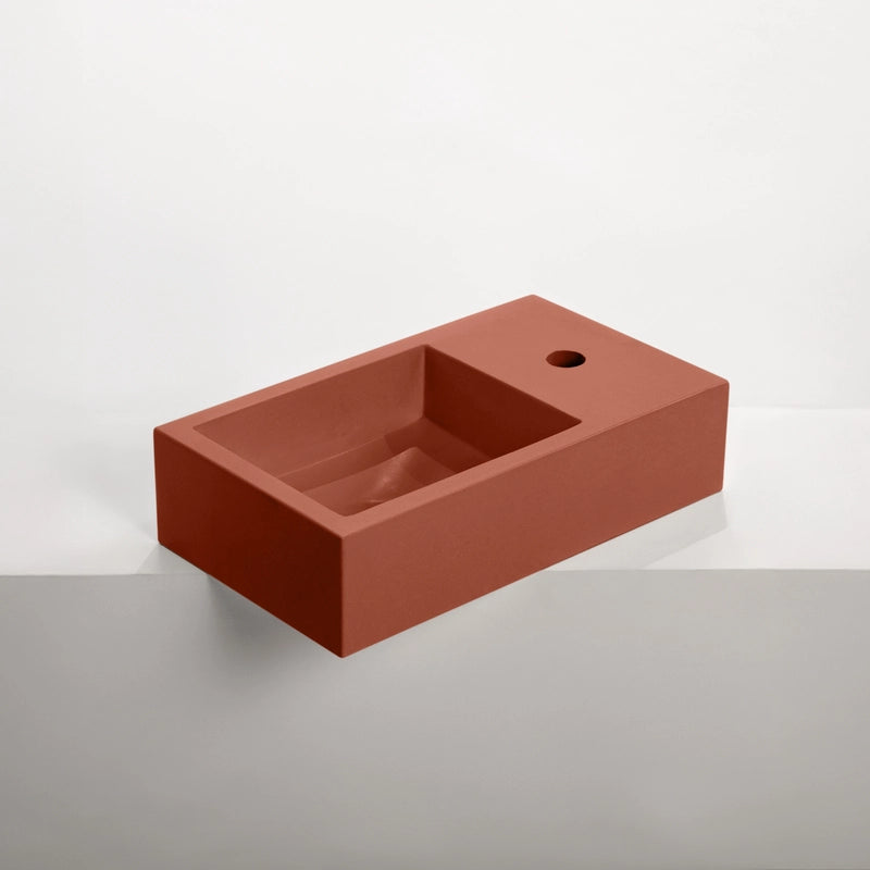 Concrete polished rectangular powder basin uluru