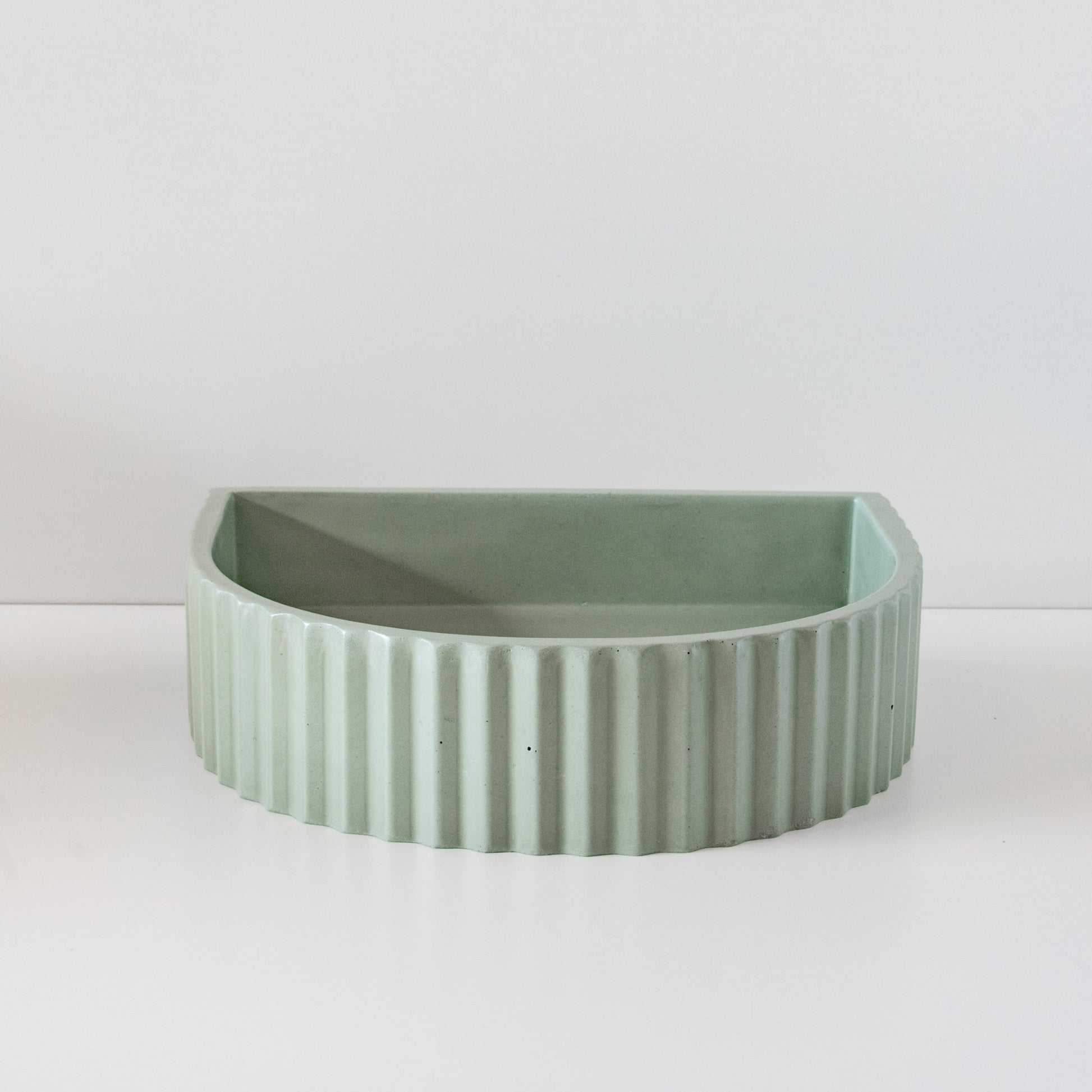 Concrete Basin | Ribbed Concrete Basin | Textured Concrete Basin | Bathroom Sink | Green Concrete Basin