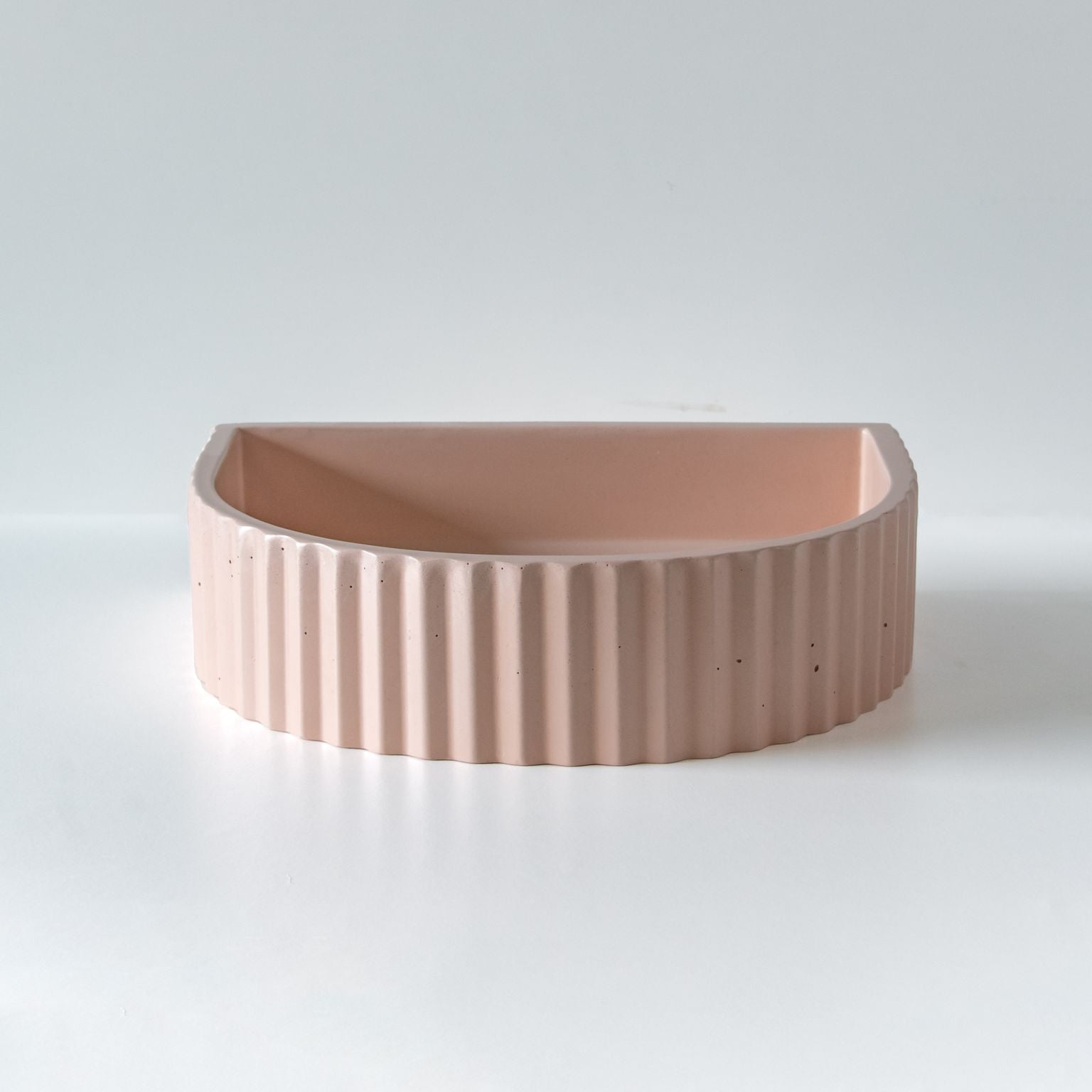 Elegant Concrete Basin Half Moon Ribbed | Sticks & Stone Co